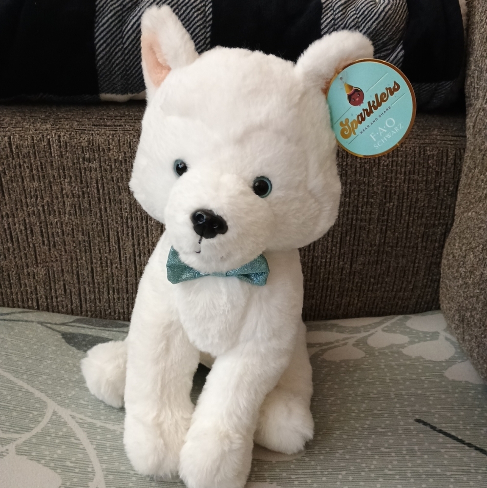 FAO Schwarz Sparklers  White American Eskimo Puppy Party Hat Missing Headband